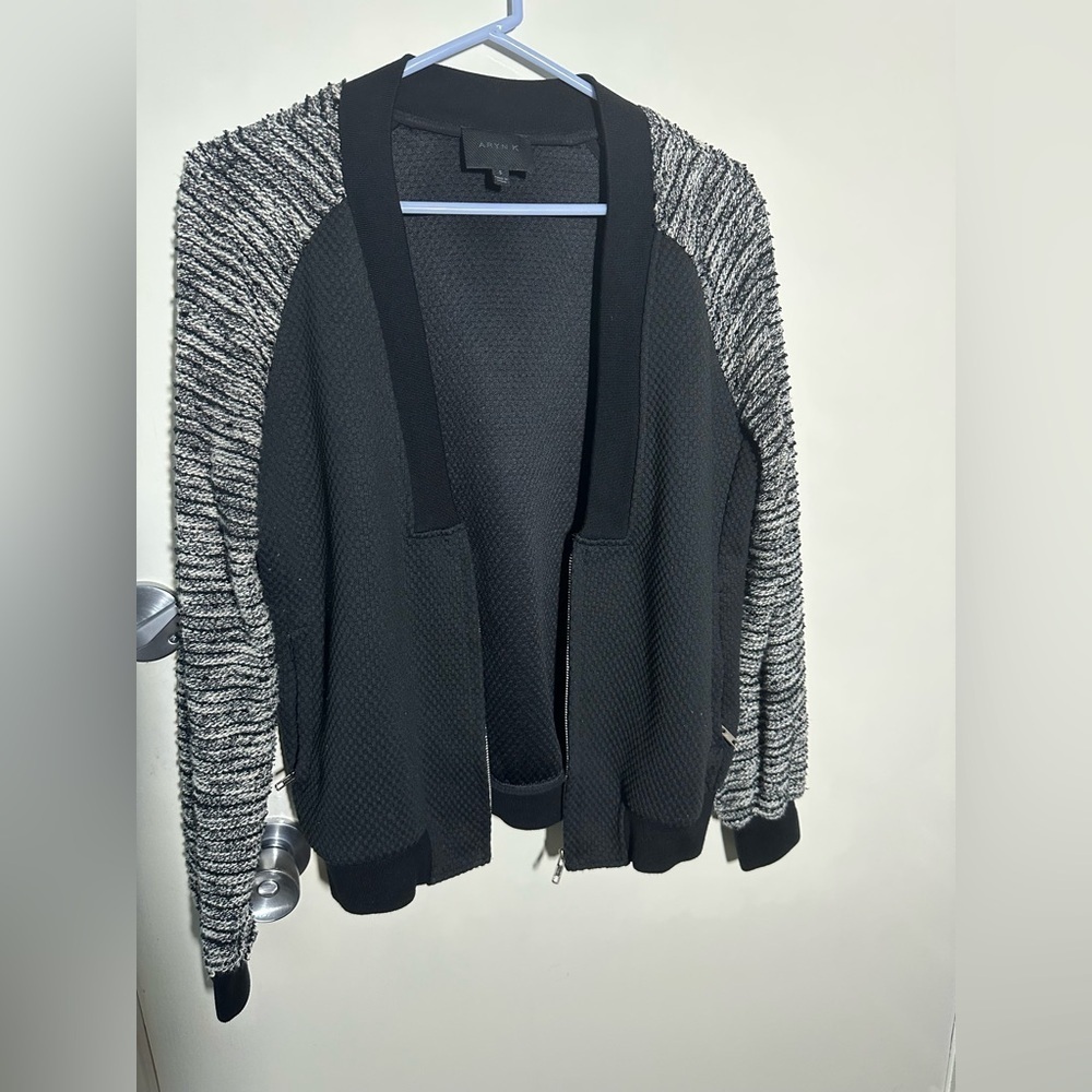 Aryn K Black and Gray Textured Jacket - Picture 4 of 6